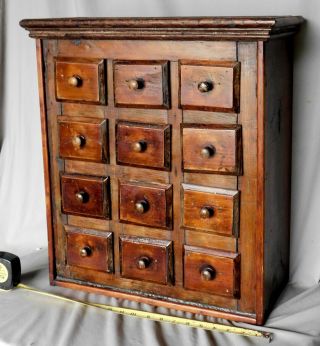 Antique Hanging Apothecary Cupboard Cabinet Spice Wall Medicine C 1910 Table Top