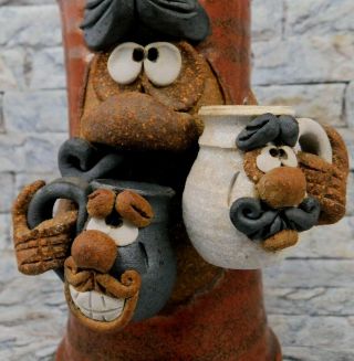 Robert Eakin Pottery Vintage Stoneware MUG Funny Face Tankard Stein Holding Cups 3