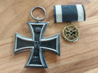 Orig.  German Iron Cross 2nd.  Class Ic2 Marker Ko Inc.  Field Bar Brooche Tag 1916