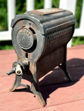 Antique 1920 Lebau Gas Heater Parlor Stove Bathroom Vintage Industrial Cast Iron