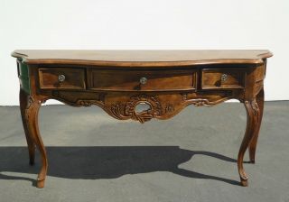 Vintage French Country Oak Console Sofa Table By Century Furniture