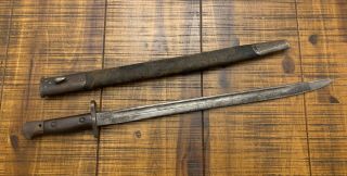 Antique 1907 Wilkinson Bayonet W/ Sheath British Army Wwi Military Sword