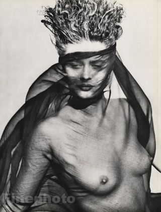1984 Vintage 11x14 Female Nude Consuelo Hair Fashion Model Photo Art Herb Ritts