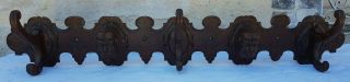 Antique French,  Rare And Large Carved Oak Coat Rack,  France Late 19th Century