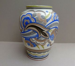 Vintage Art Deco Carter Stabler Adams Poole Pottery Vase 1920s 1930s - Cu 336