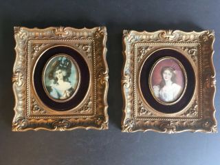 Vintage A Cameo Creation Framed Victorian Ladies Portraits 2