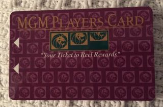 Mgm Grand Hotel & Casino Las Vegas Nevada Vintage 1990’s Player’s Slot Card