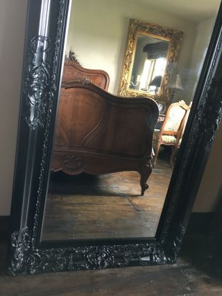 Black Ornate Boudoir Statement Large French Wall Dress Leaner Floor Mirror 6ft 3