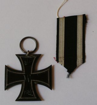 German Ww 1 Iron Cross 2.  Class With Ribbon - Marker Dw