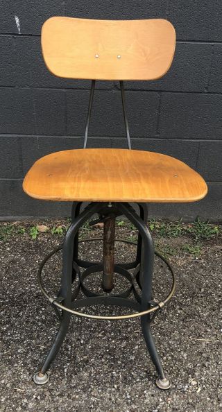 4 Vintage Uhl Toledo Tall Drafting Stool Chair Height Adjusts Swivels Industrial