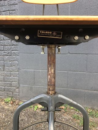 4 Vintage UHL Toledo Tall Drafting Stool Chair Height Adjusts Swivels Industrial 3