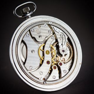 ⌚1935 Iwc Schaffhausen Swiss Thin Cal.  97 Lepine Stainless Steel Pocket Watch