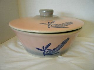 Vintage Hull (?) Pottery Covered Casserole Dish Pink Ombre