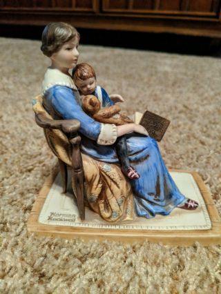 " Bedtime " By Norman Rockwell Museum 1979 Mother And Son Figurine