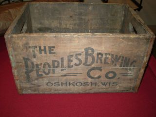 Vintage Wooden Beer Box The Peoples Brewing Co Oshkosh Wis 1st African American