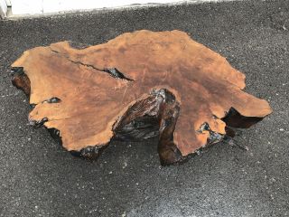 Burl Wood Base Vintage 1960s 70s Coffee Table Mid Century Modern/43 inches long 3
