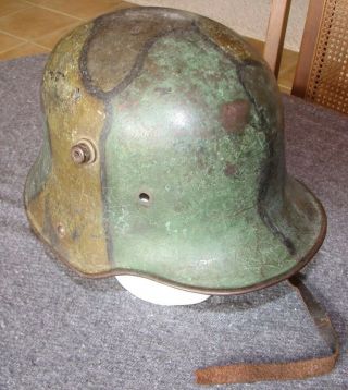 Wwi German Camouflaged Model 1916 Helmet Shell