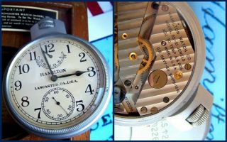 Rarest Official 1942 Ww2 Hamilton Model M22 U.  S.  Navy Deck Chronometer &wood Box