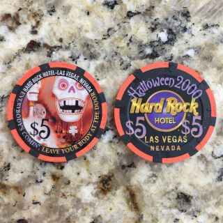 Hard Rock Las Vegas 2000 Halloween $5 Casino Chip Mint/uncirculated Ltd 3000