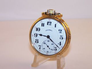 1925 Illinois Railroad 16s 21 Jewel Bunn Special Salesman Case Pocket Watch,