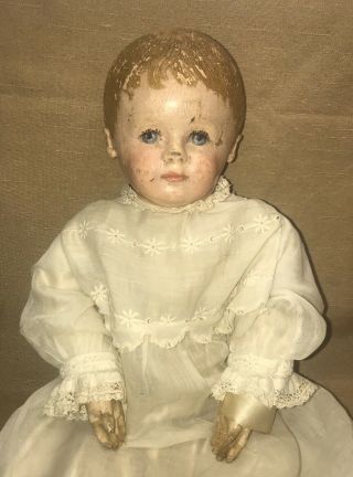 Antique Martha Chase Hand Painted Stockinet Cloth Doll 17”