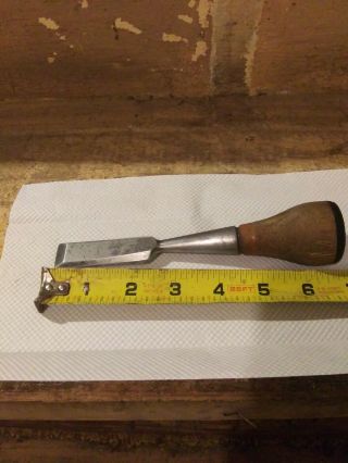 Vintage T H Witherby Winsted Tool Edge 3/4 Inch Stubby Wood Handle Chisel