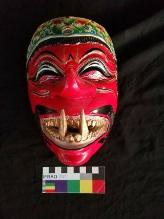 Demonic Hand Carved Wayang Topeng Dancing/Theatrical Wall Mask,  Indonesia,  1970s 2