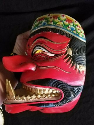 Demonic Hand Carved Wayang Topeng Dancing/Theatrical Wall Mask,  Indonesia,  1970s 3