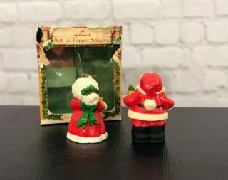 Vintage Christmas Salt and Pepper Shakers SANTA AND MRS CLAUS 3 