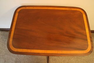 Antique George Iii Mahogany Satin Wood Band Tilt Top Table