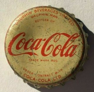 Coca - Cola Soda Bottle Cap; Dauphin Beverages,  Dauphin,  Man.  Canada; Cork