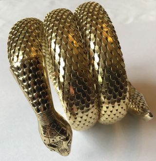Vintage Whiting And Davis 3 Coil Mesh Snake Bracelet