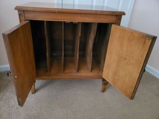 VINTAGE SOLID WOOD BUTTERNUT RECORD CABINET 2
