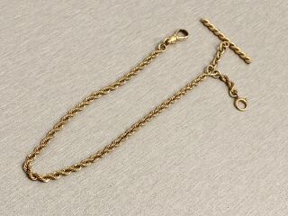 Simmons Rope Style Antique R.  R.  Pocket Watch Chain Yellow Gold Filled