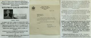 Warden Attica Sing Sing Prison Ossining Ny Letter Signed Re Bank Robber Sutton