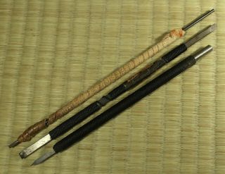 Hanko Carving Tools / Set Of 3 / Japanese / Vintage