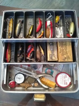 Vintage Umco Tackle Box Full Of Lures