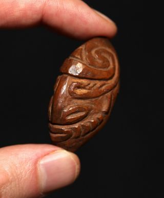 Antique Oceanic Tribal Maori Small Carved Mask,  Papua Guinea,  Unusual,  Rare