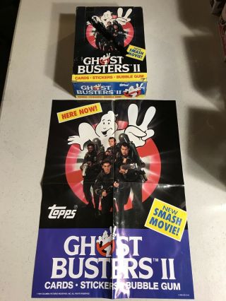 Ghostbusters 2 Trading Cards Wax Box (36 Packs,  Promo Poster) Topps 1989