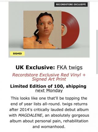 Uk Exclusive: Signed Fka Twigs Magdelane Limited Edition Of 100