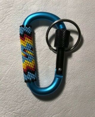 Totally Awesome Bright Native American Lakota Sioux Beaded Clip Keychain