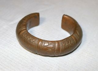 1800 ' s Antique African Niger Baoulé Dogon Bronze Manilla Currency Bracelet Cuff 2