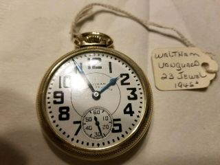 Waltham Vanguard 23 Jewel Railroad Pocket Watch 1945 Serial 32166359