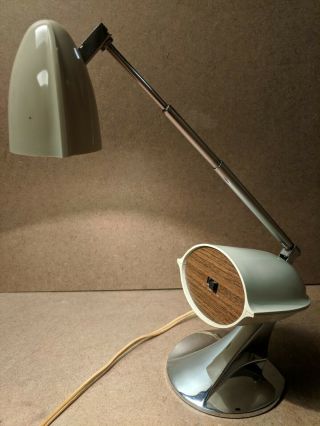 Vtg Hamilton Industries H - 10 Eyeball Orb Desk Lamp Space Age Retro Chrome Base