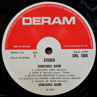 Someones Band Self Titled Og Uk Stereo Deram Records Lp Sml 1068 P2w/p2w Clip