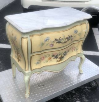 Louis Xv Style Marble Top Bombe Nightstand Commode By Whiddicomb