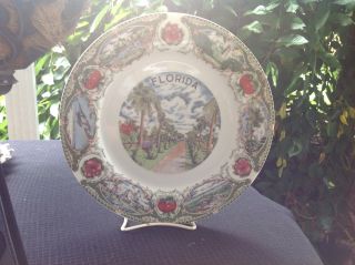 Vintage Florida State Plate Made In Japan With Great Artwork