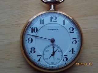 Burlington Illinois 16 Size 21 Jewel Railroad Pocket Watch
