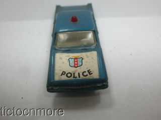 VINTAGE LESNEY MATCHBOX 55 POLICE PATROL CAR FORD GALAXIE BLUE & BOX TOY MODEL 3