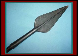 Authentic Old African Spear Lance With Double Edge Hand Forged Iron Blade 2
